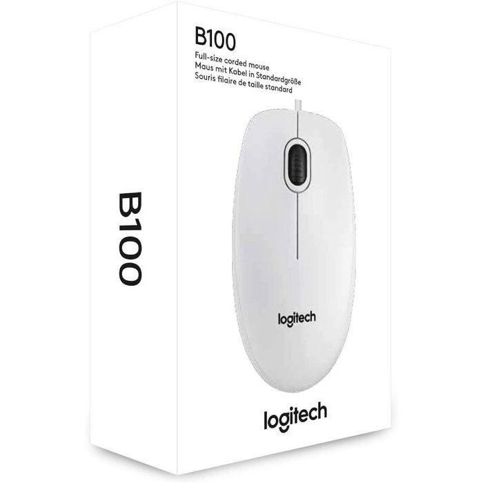 Logitech B100 Ratón Óptico USB Blanco Logitech B100 Ratón Óptico USB Blanco